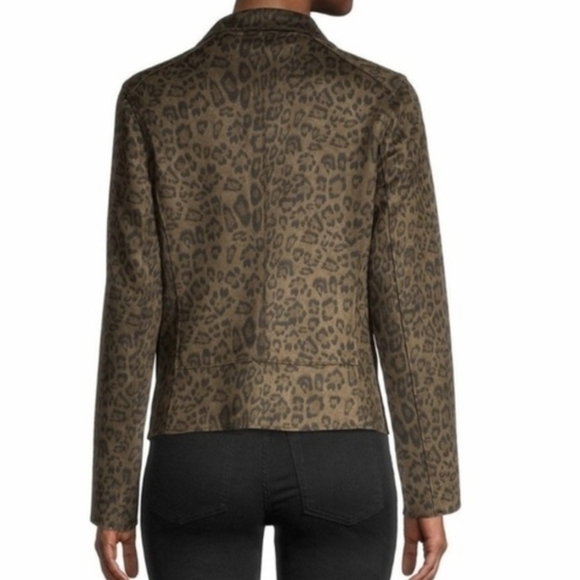 Catherine Malandrino Faux Leather Leopard Print Asymmetric Zip Jacket - Size XS - Picture 2 of 15